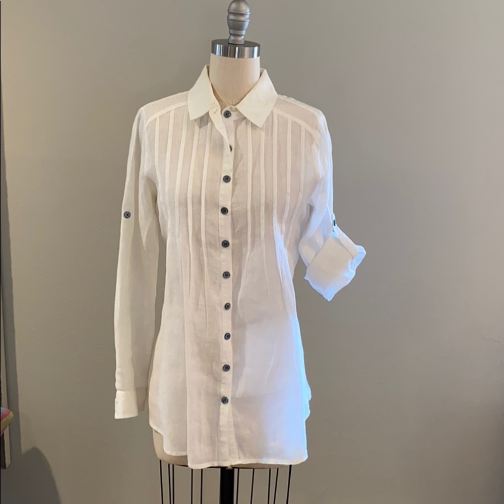 Linen Tunic-Style Blouse